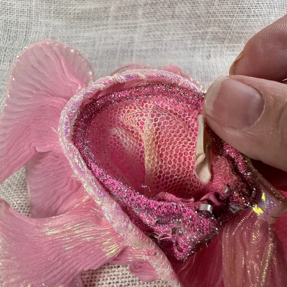 Vintage Barbie Kitty‎ Black Perkins Mattel Pink Iridescent Sequin Gown Dress